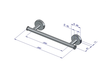 Plieger Como handdoekbeugel magnetisch 26cm chroom