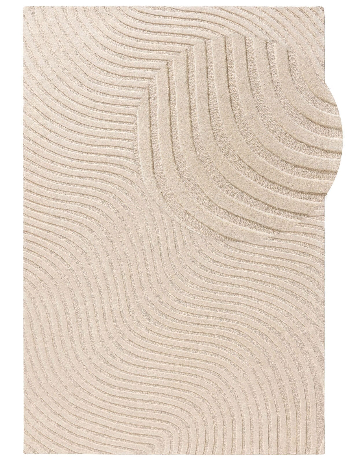 benuta pure Wollteppich TESS 160 x 230 cm cream/taupe II