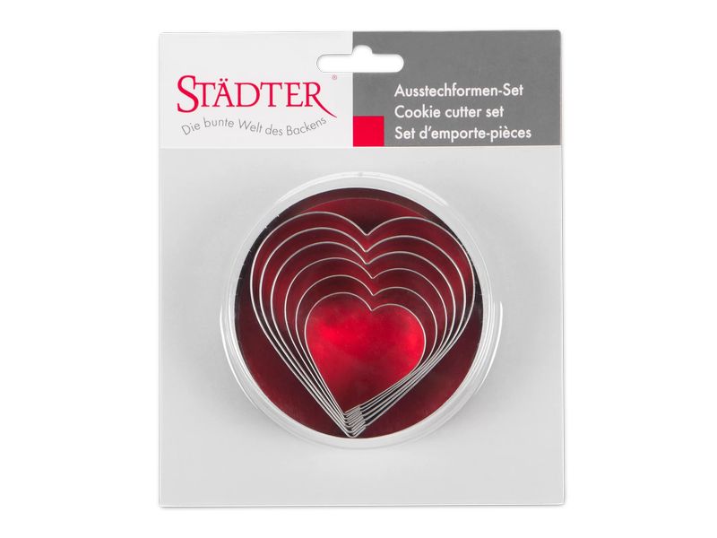 Städter Guetzli-Ausstecher Herz, 6-teiliges Set Ausstechformen-Set