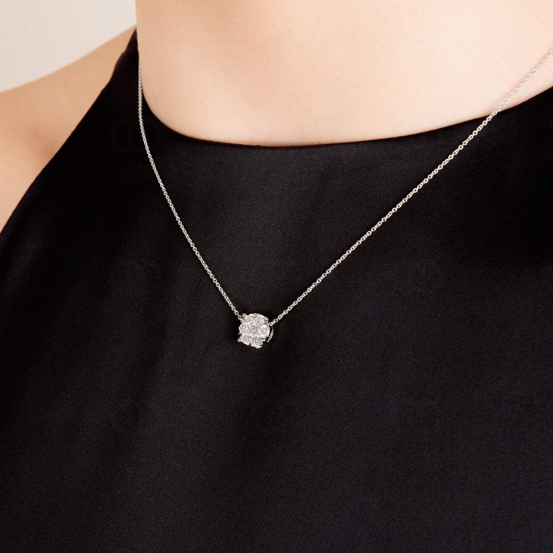 Collier 750/18 K Weissgold mit Diamanten 0.25ct H/Si