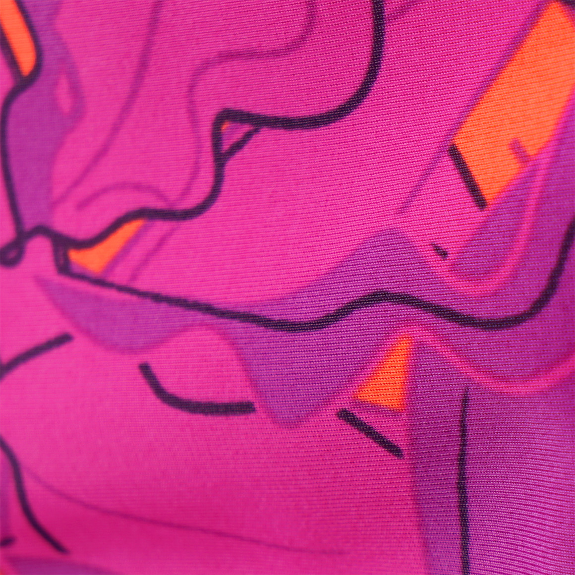 Yigga Mädchen Bikini mit Palmen-Print lila / orange