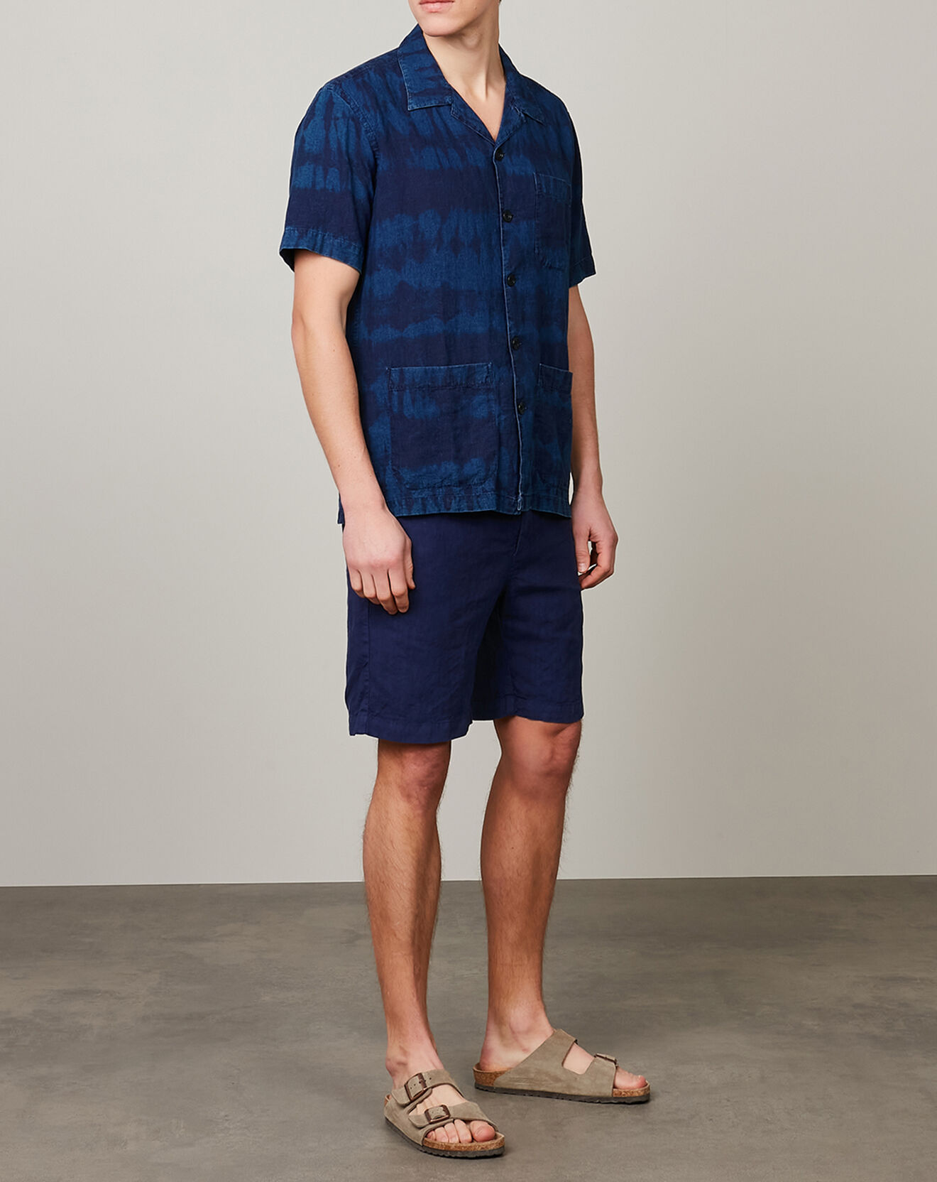 Hartford Short 100% Lin Tank indigo