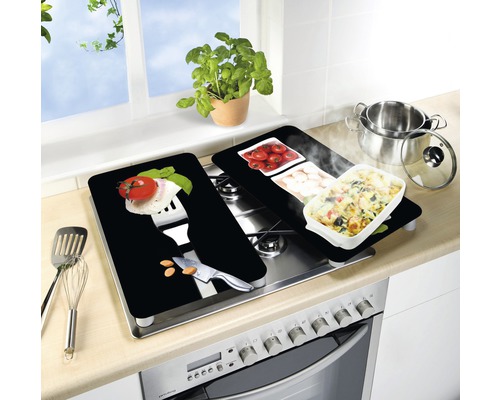 Glazen afdekplaten Wenko Caprese set van 2 52 x 30 cm
