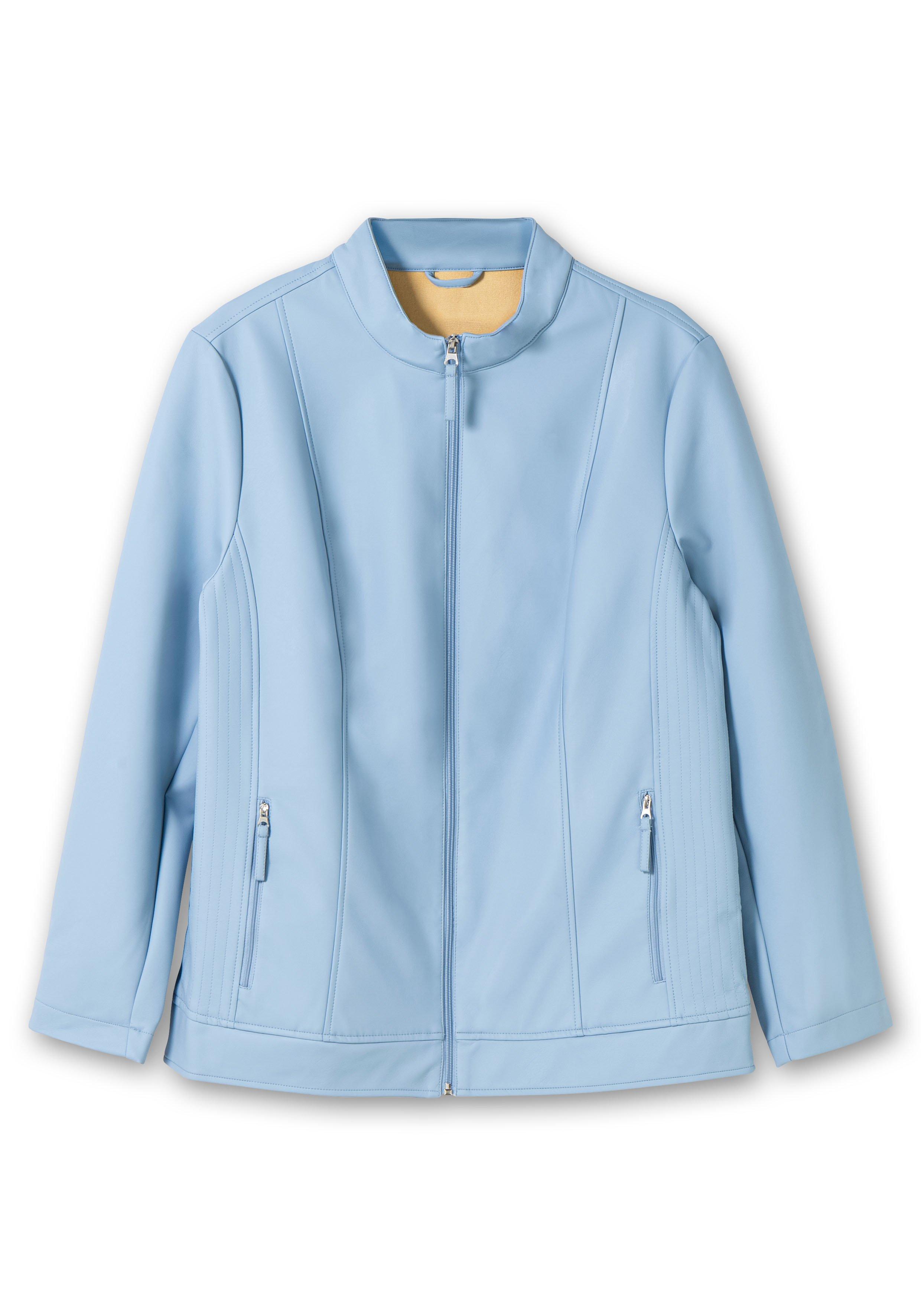 Jacke mit Stehkragen, aus Lederimitat