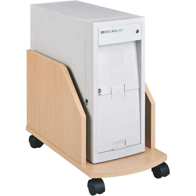 Support unité centrale mobile Altys hêtre H 35 x L 28 P 40 cm