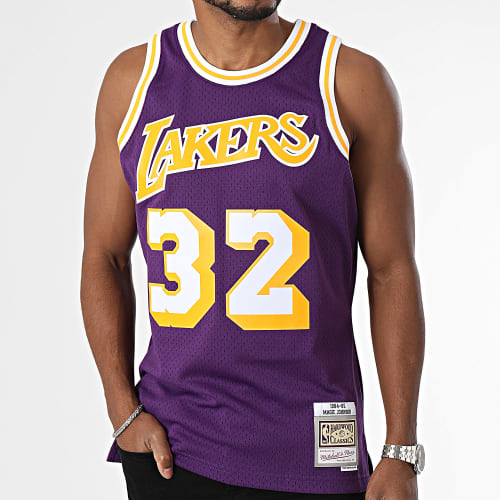 Maillot De Baseball Swingman Road Los Angeles Lakers Magic Johnson Violet