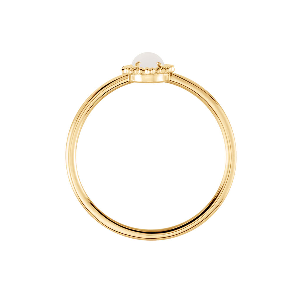 Bague Vintage Love Plaqué Or Jaune Pierre De Lune