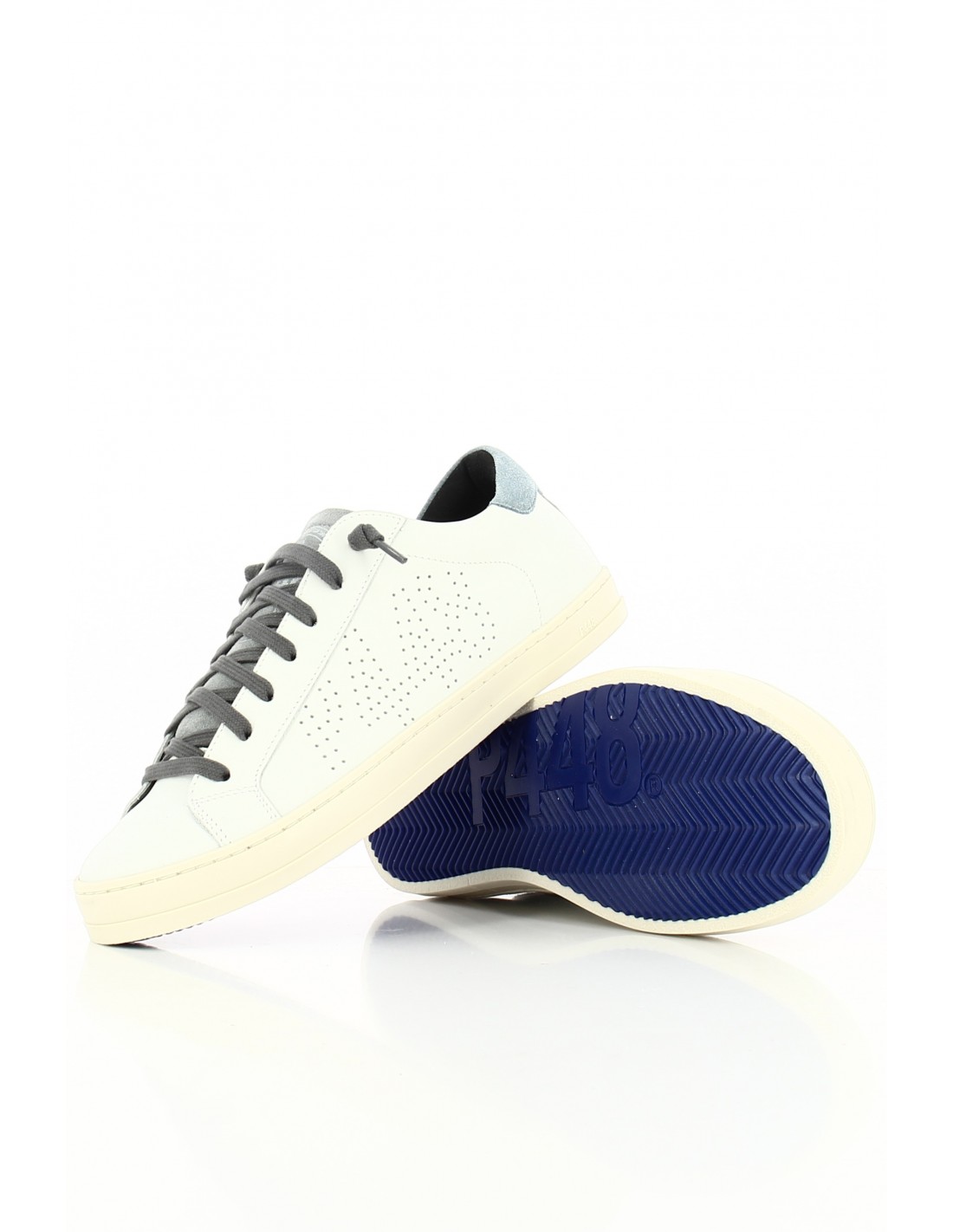 p448 Baskets de ville Homme john Blanche/Grise/Bleu