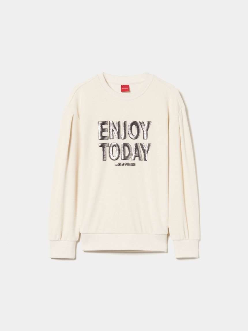 Sweater veludo com mensagem