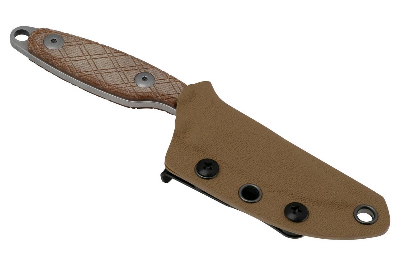 Kizer Vanguard Muskrat KZ1064C1 Stonewash 154CM, Natural Micarta, vaststaand mes, Derek Sharon design