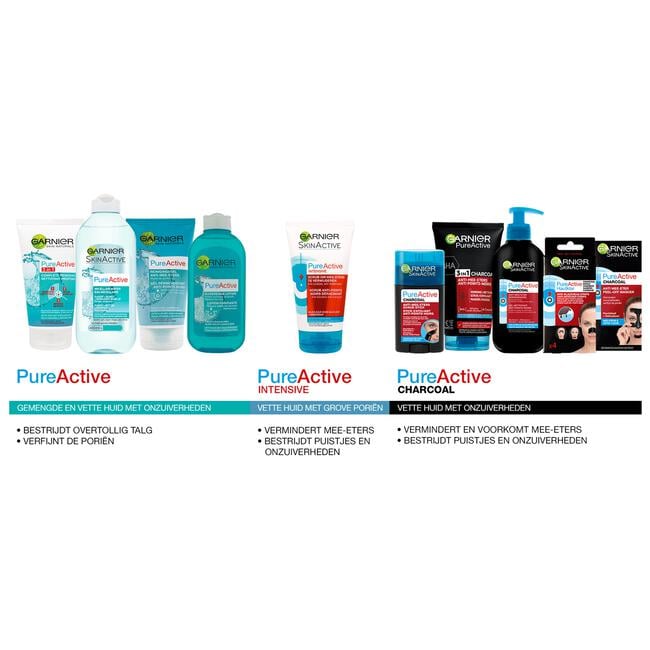 Garnier PureActive 3-in-1 Gezichtsreiniger Charcoal 150 ML