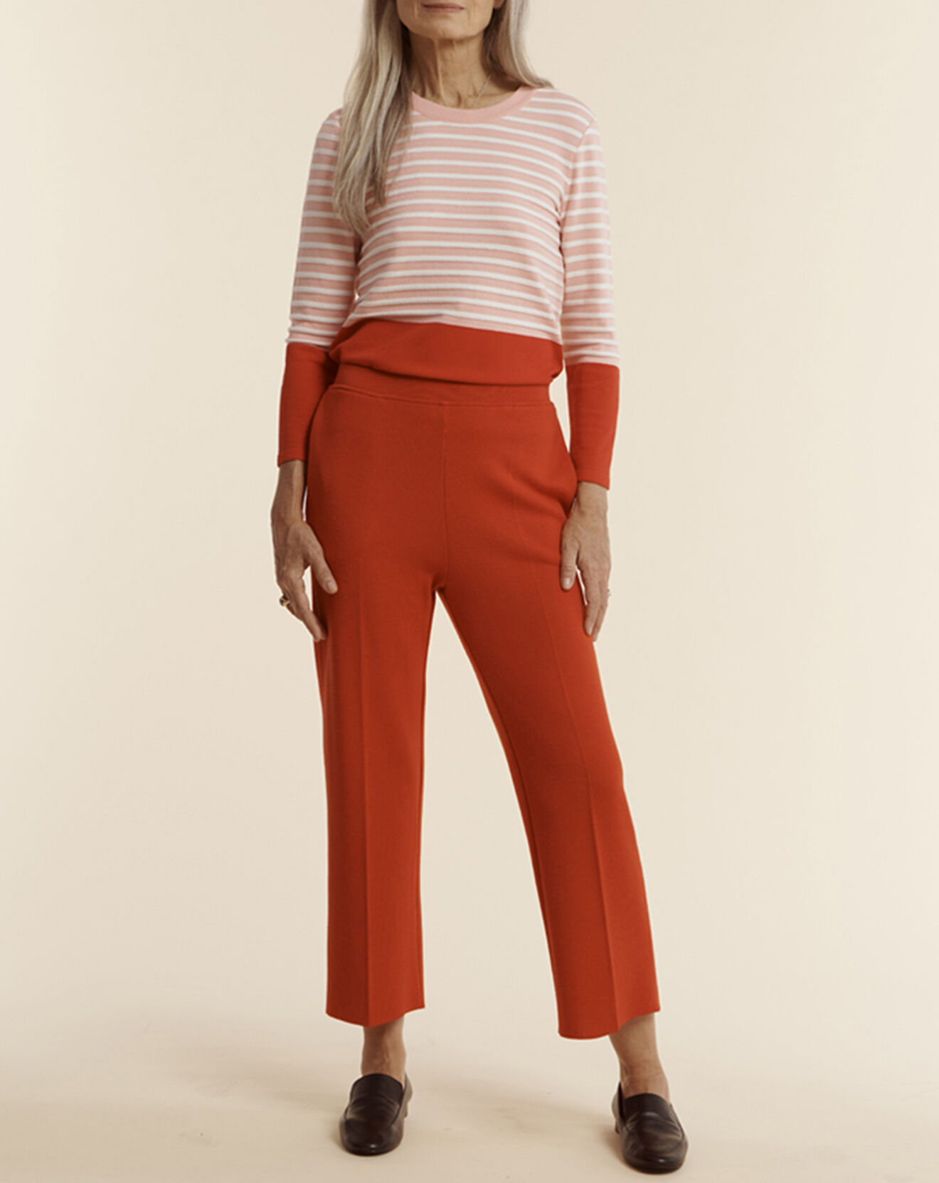 Devernois Pantalon droit en Laine mélangée Yao rouge