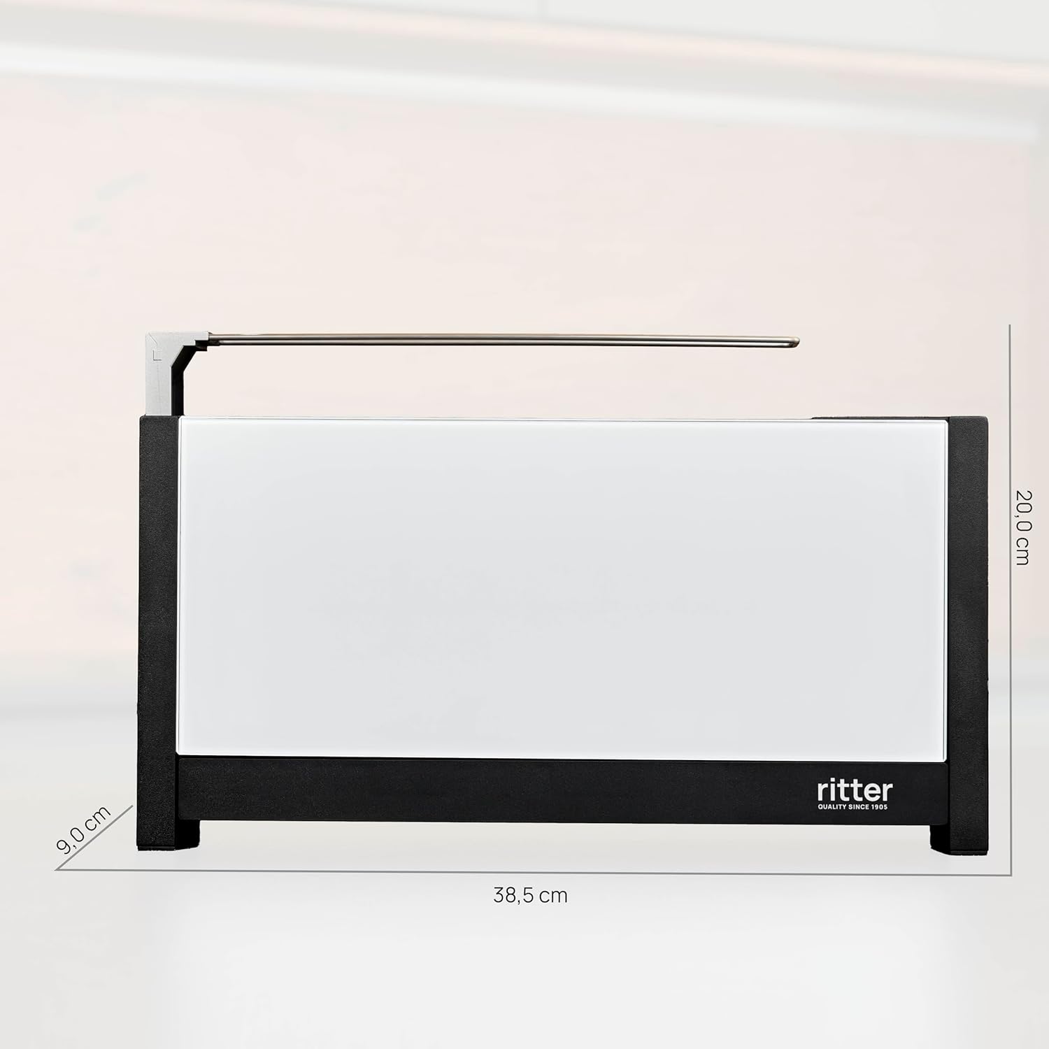 ritter volcano 5 Langschlitz-Toaster mit Brötchenaufsatz, extra schmal, Made in Germany, Weiß