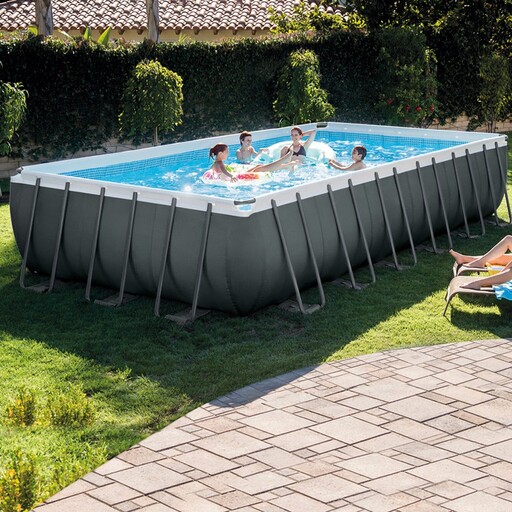 Piscina retangular Intex Ultra Xtr Frame para uso acima do solo, 732x366x132 cm + Bomba de filtro