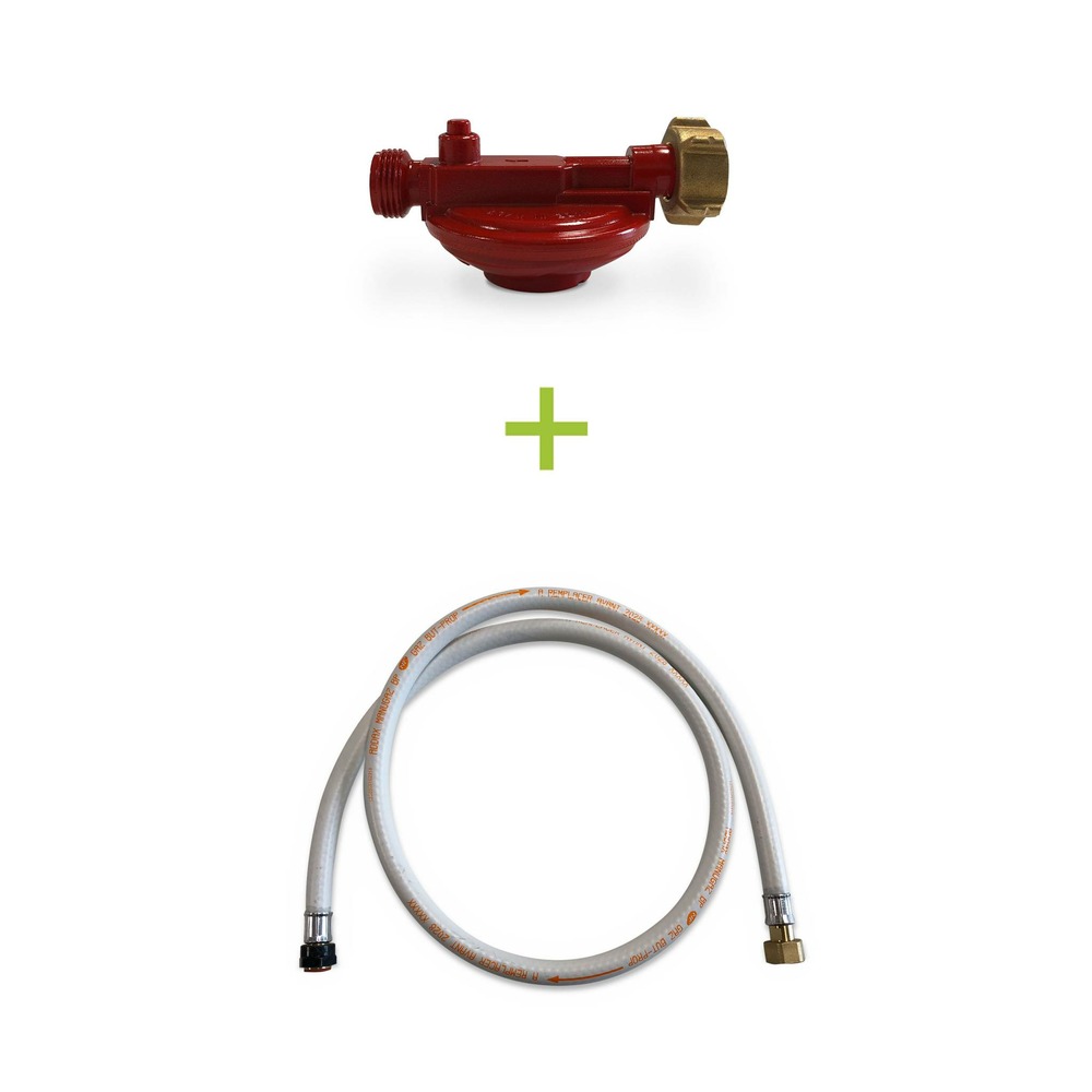 Kit tuyau flexible de gaz 1.5 m à embouts mécaniques + détendeur propane 37mbar 1.5kg/h – normes nf