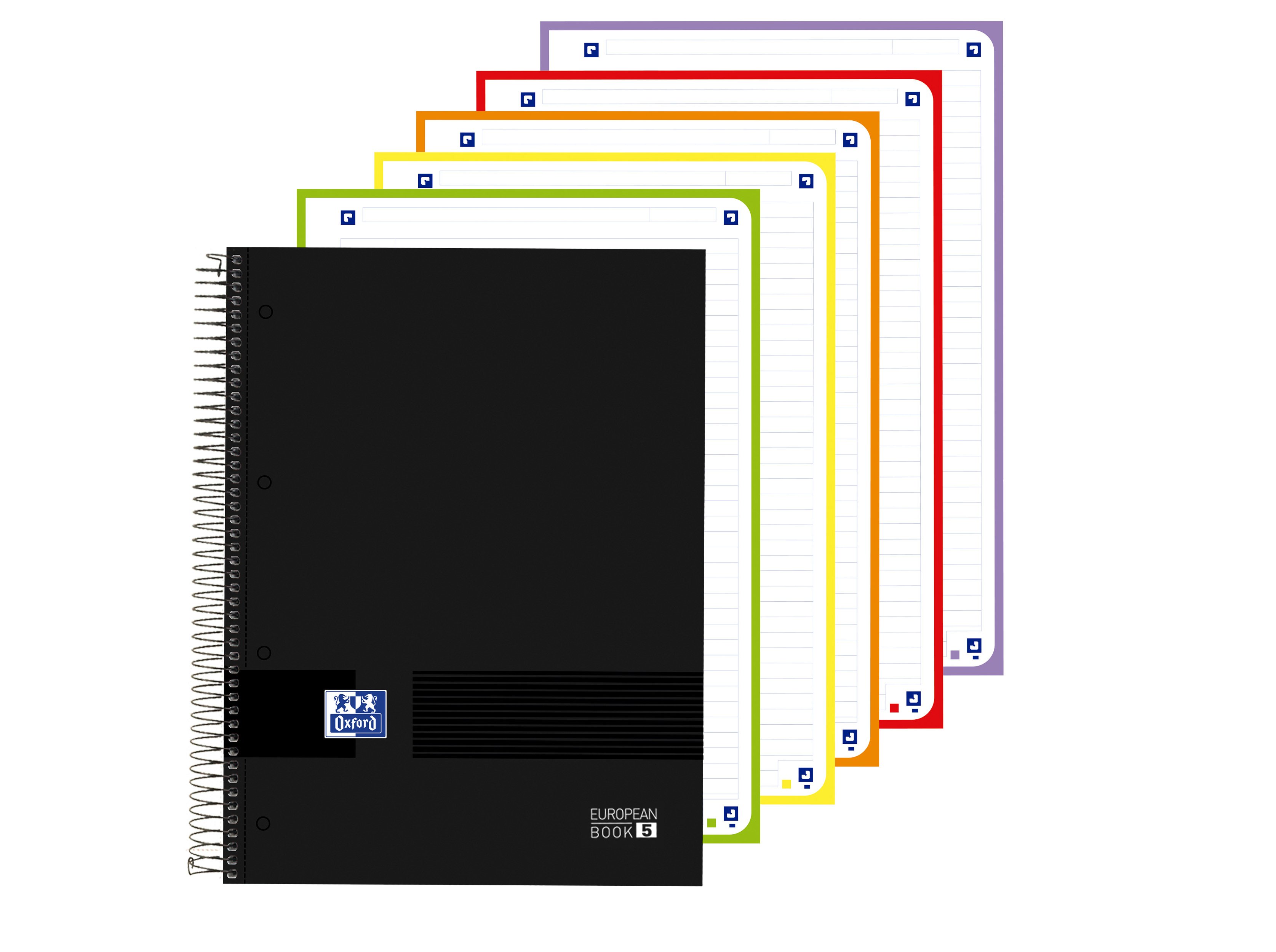 CADERNO ESPIRAL A4 PAUTADO OXFORD&YOU EUROBOOK CORES VIVAS 120 FOLHAS 90G CORES SORTIDAS