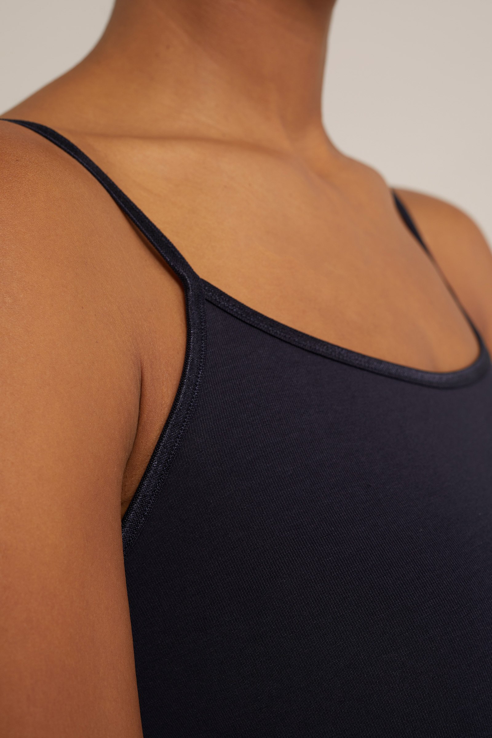 singlet van katoen WE Fashion Donkerblauw