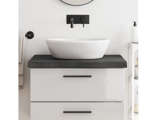 VIDAXL - Arrière de comptoir Comptoir de salle de bain gris foncé 80x50x6 cm bois traité