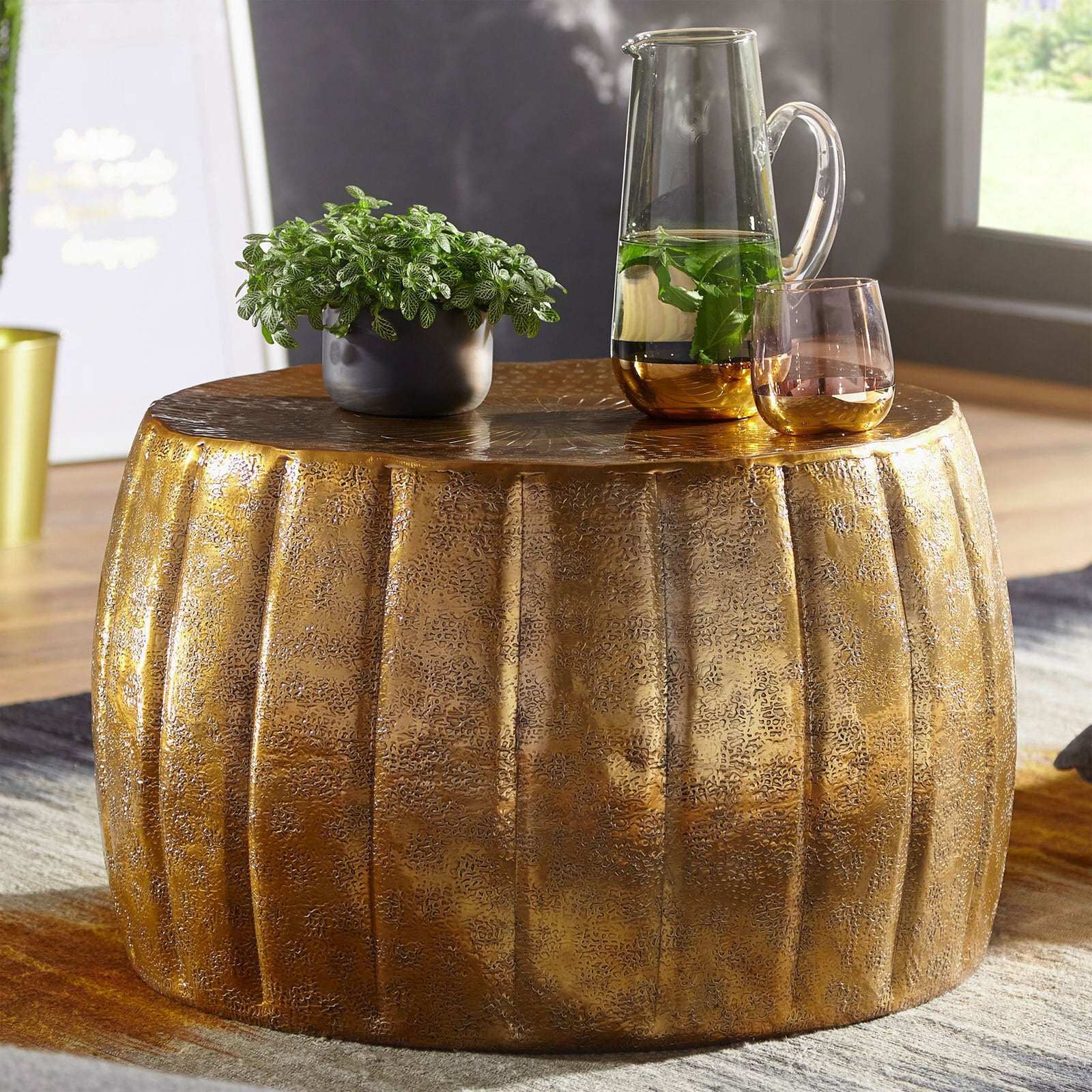 Couchtisch 60 x 36 cm Goldfarbig