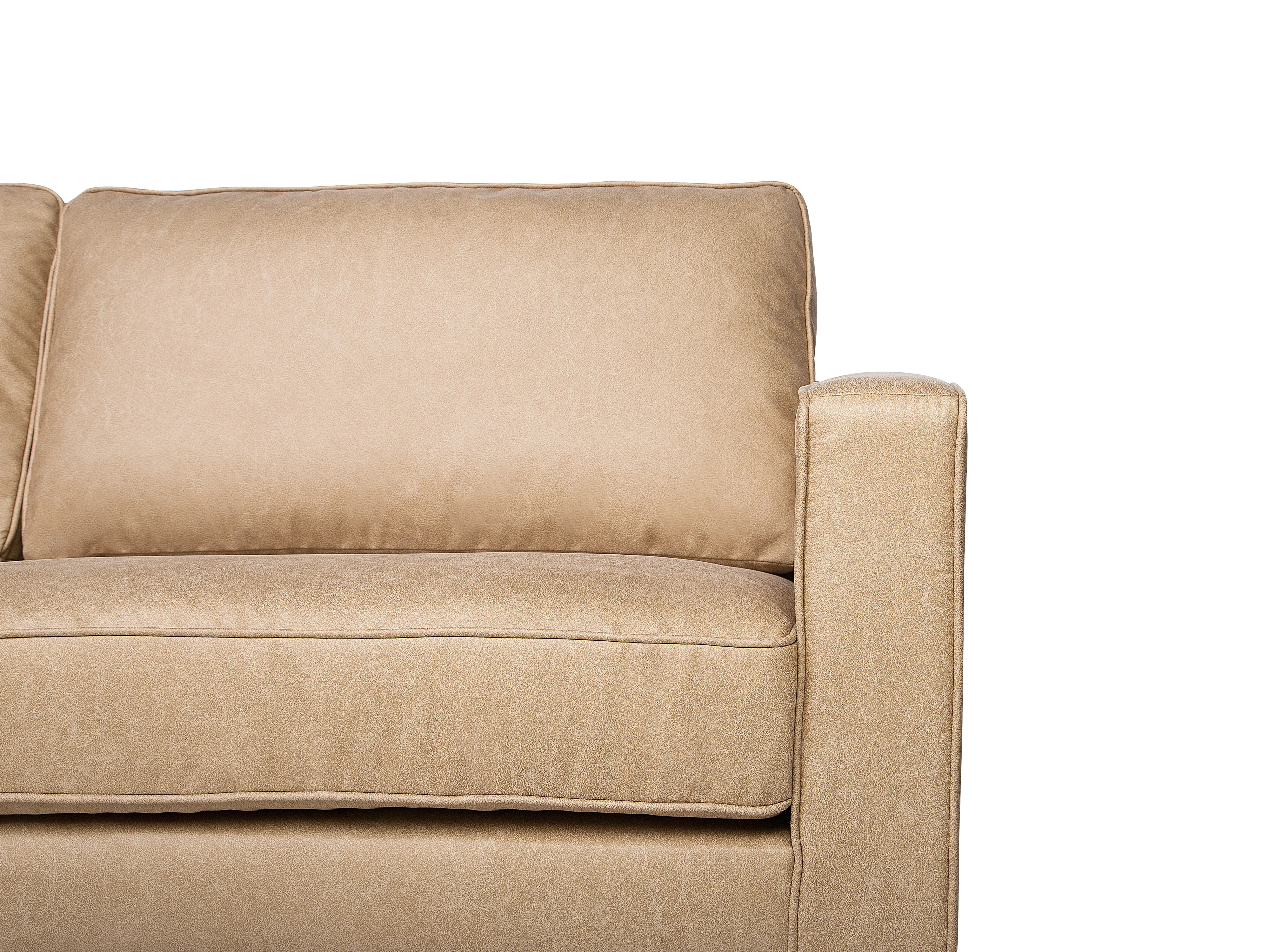 Bank 3-zits SAVALEN Kunstleer Beige