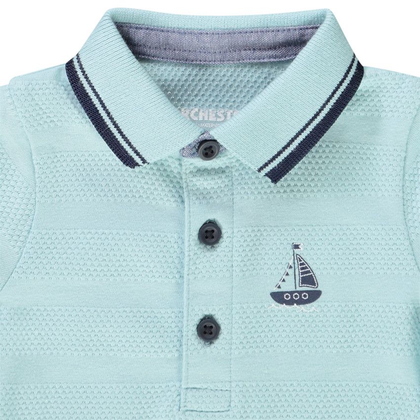 Polo manches courtes print fantaisie pour bébé garçon - Bleu