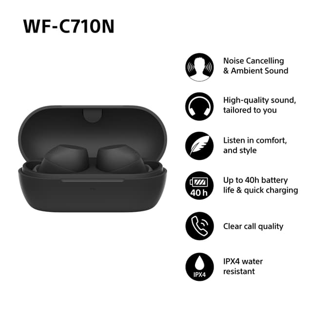 Sony WF-C710N true wireless in-ear høretelefoner (sort)