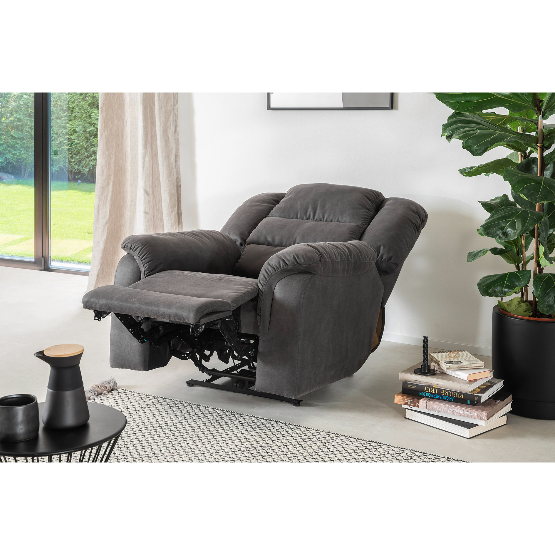 Sessel - anthrazit - Micorfaser - Relaxfunktion
