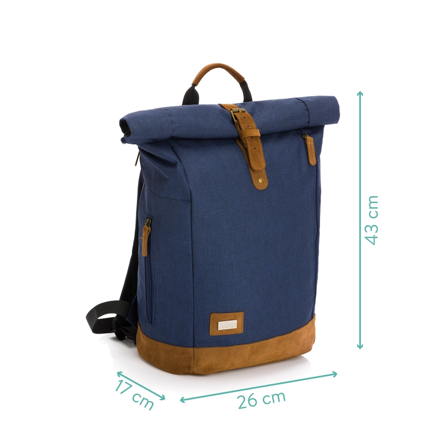 fillikid Wickelrucksack Rolltop Berlin Navy Melange