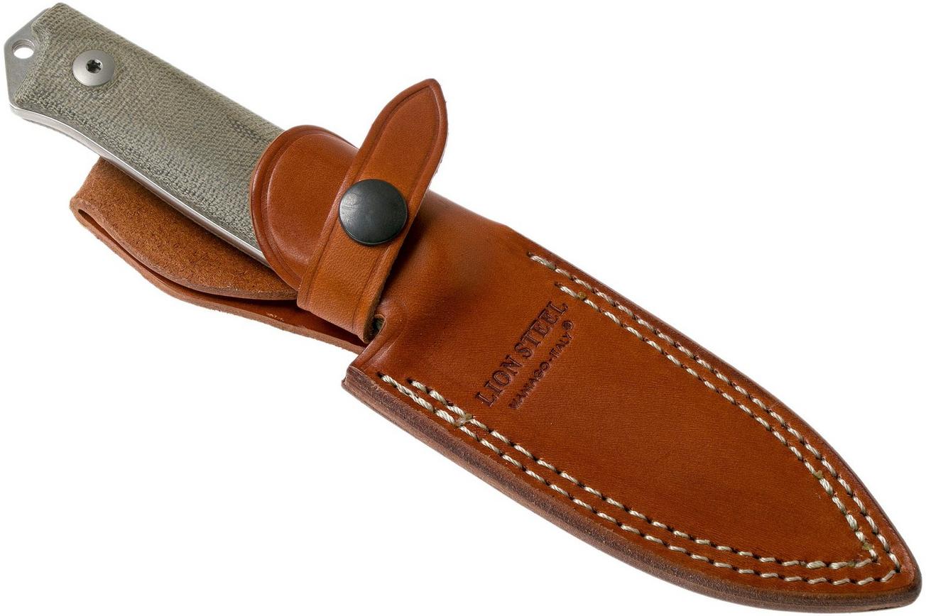 LionSteel B41 Green Canvas Micarta G10 B41-CVG bushcraftmes