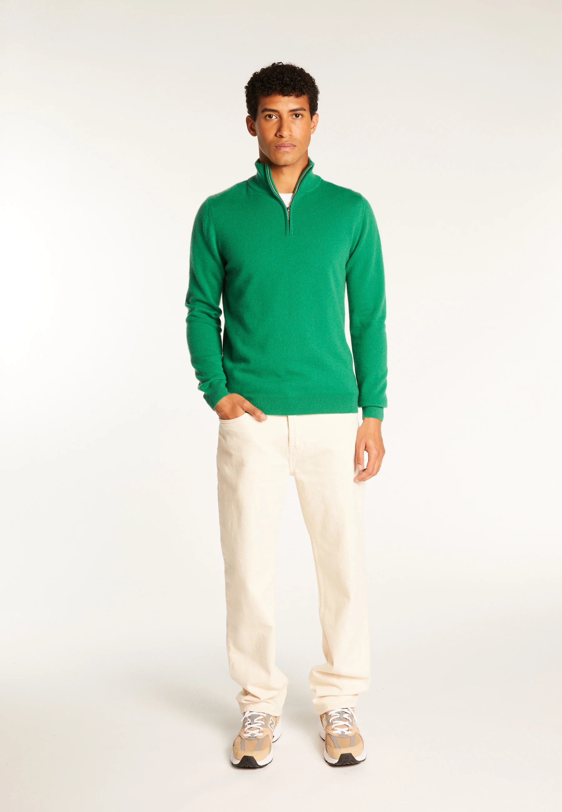 EMILEAH24 - Pull camionneur en cachemire | Vert
