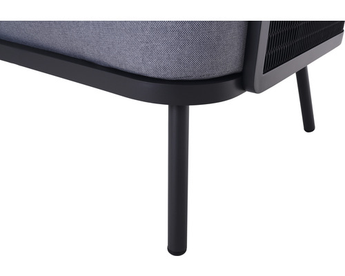 Garden Place 4-zits loungeset bestaande uit: 2 tafels, 2 fauteuils, bank, metaalgrijs