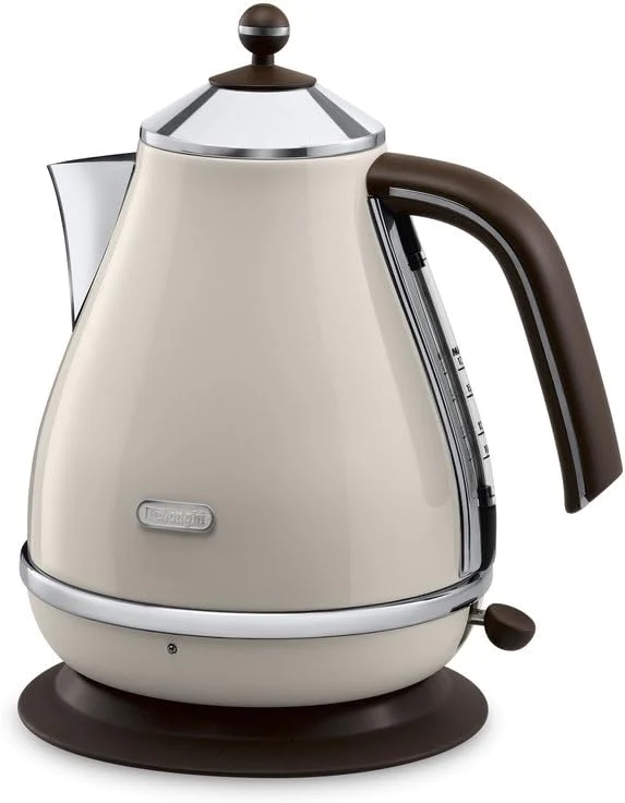 bouilloire électrique de 1,7L sans fil style rétro 2000W beige Delongh
