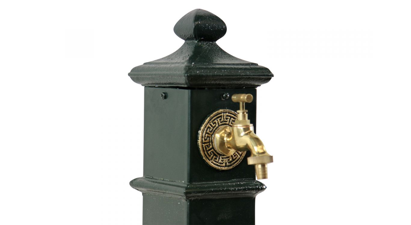 Fontaine de jardin aluminium, métal vert 33x29x80cm - aluminium-métal