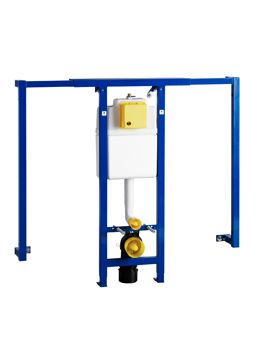 Wisa XS L WC-element m. frame m. frontbediening uitschuifbaar 77-130cm breed en H118cm 3/6 liter max 7.5 liter incl. isolatieset