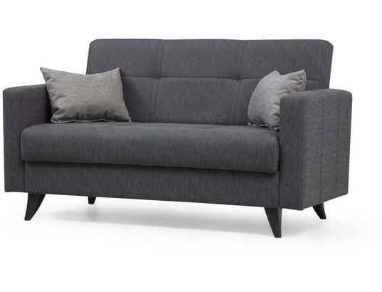 CONCEPT1 - Canapé lit Polya 2 places gris foncé 151 x 75 x h86