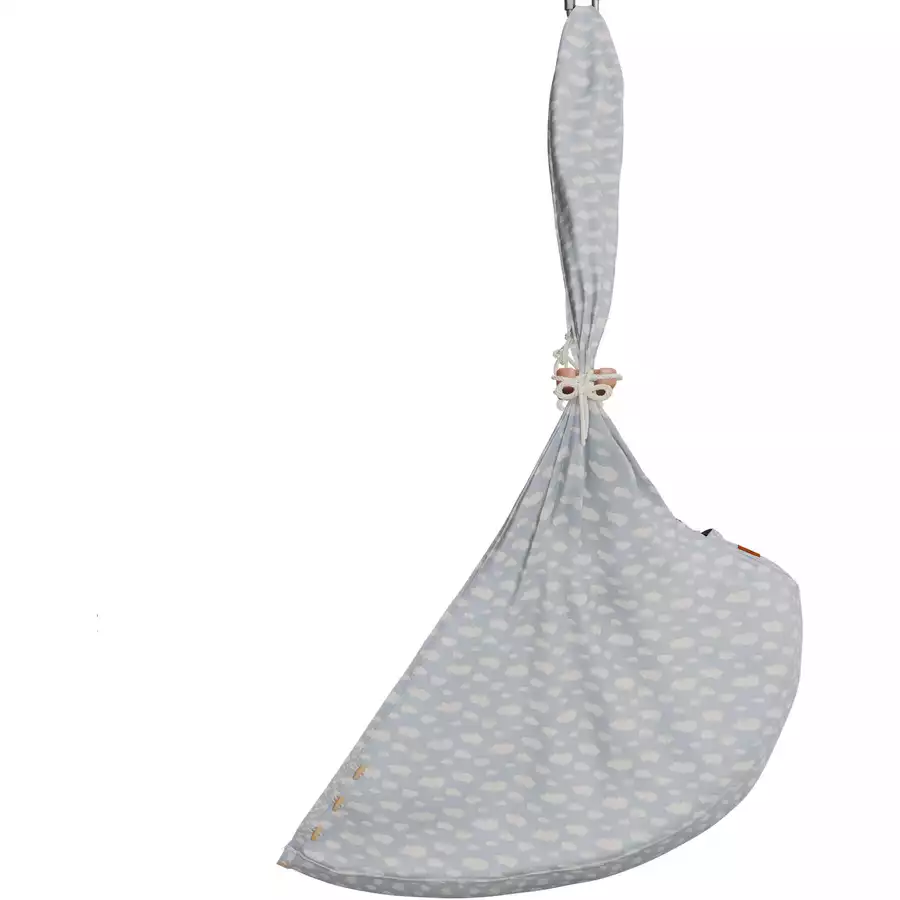 SCHMUSEWOLKE Baby Federwiege Clouds BabyBlue mit Türklammer Beige