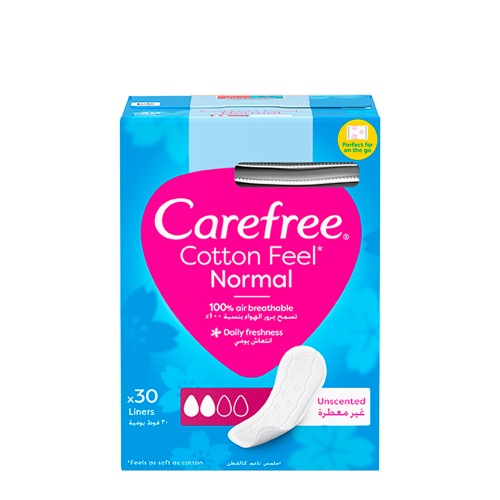 Carefree Cotton Feel Normal Pensos Diários Sem Fragrância 30 unidades