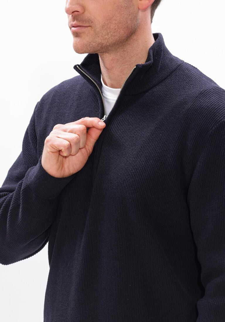 donkerblauwe nn.07 trui danny half zip 6429