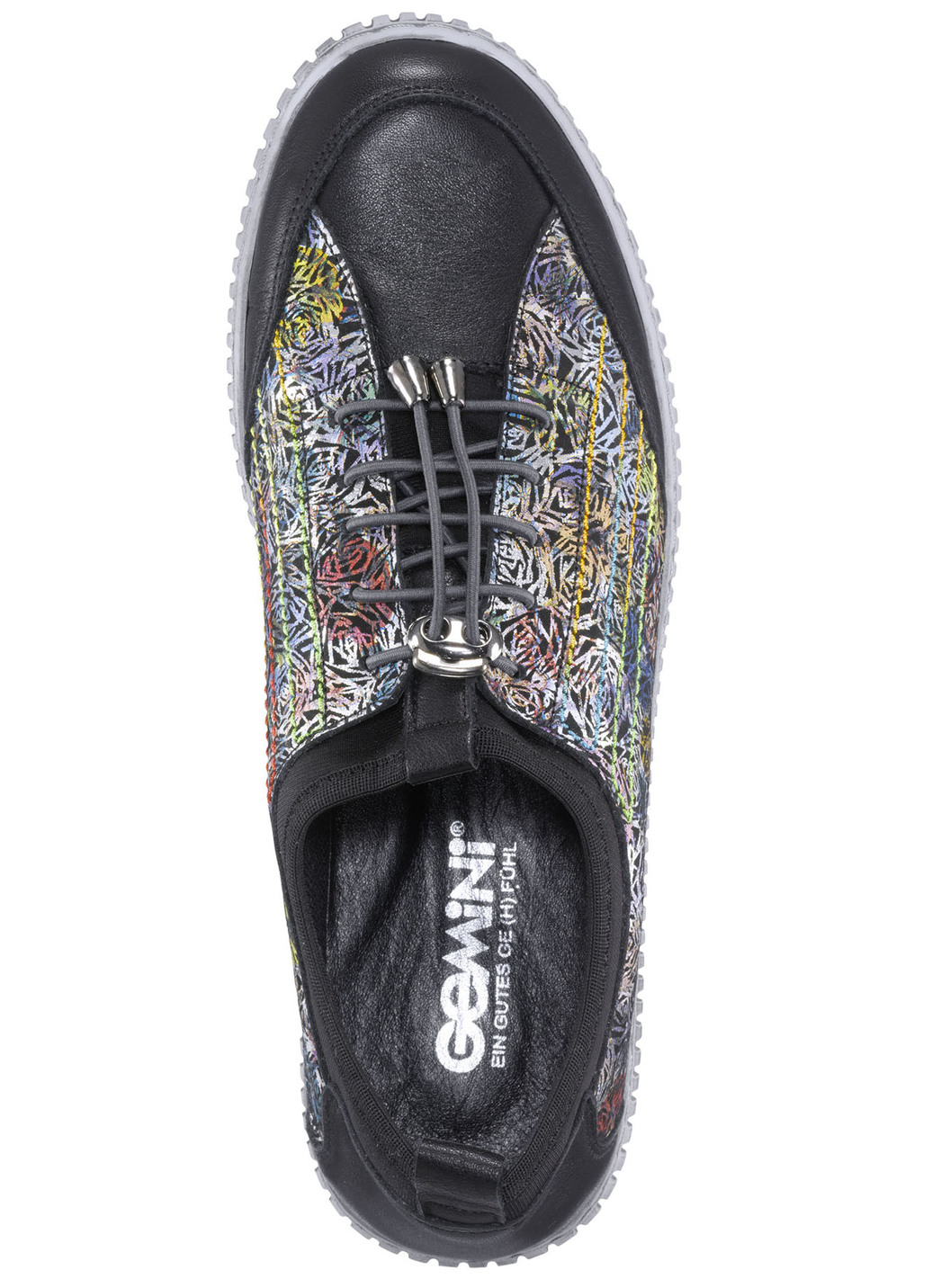 Gemini Sneaker aus teilweise floral bedrucktem Rindleder