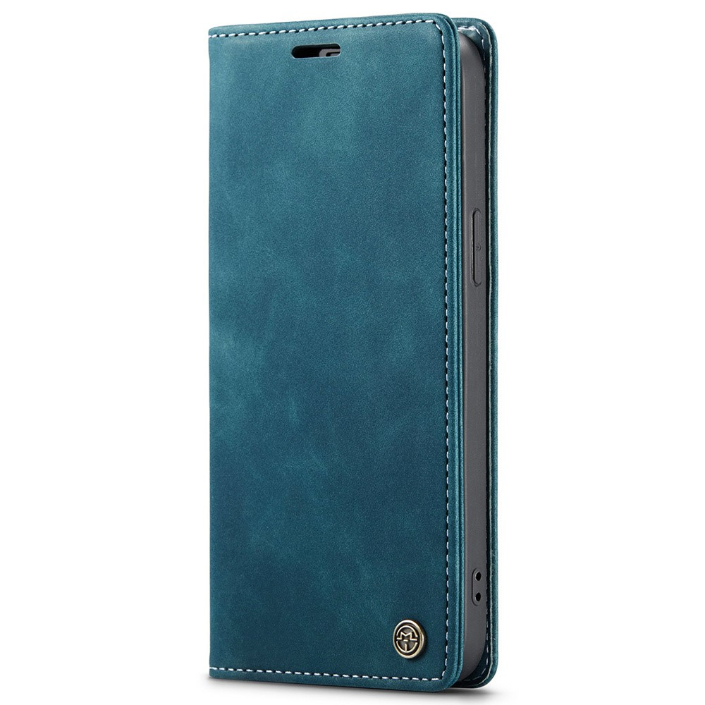 iPhone 15 Leder Tasche Flip Wallet Etui mit Kartenfächern - Blaugrün