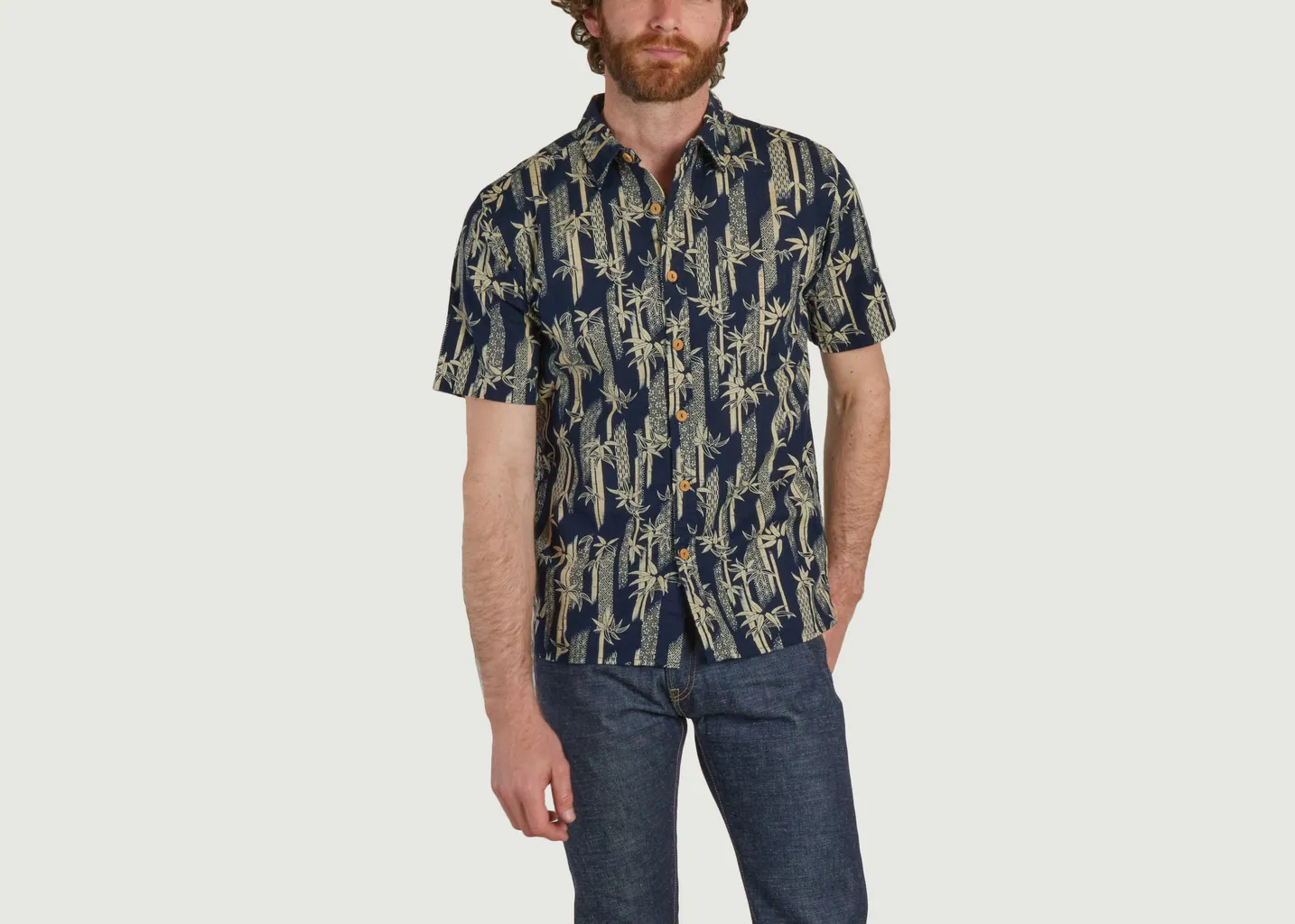 Bamboo Printed Shirt Momotaro Jeans