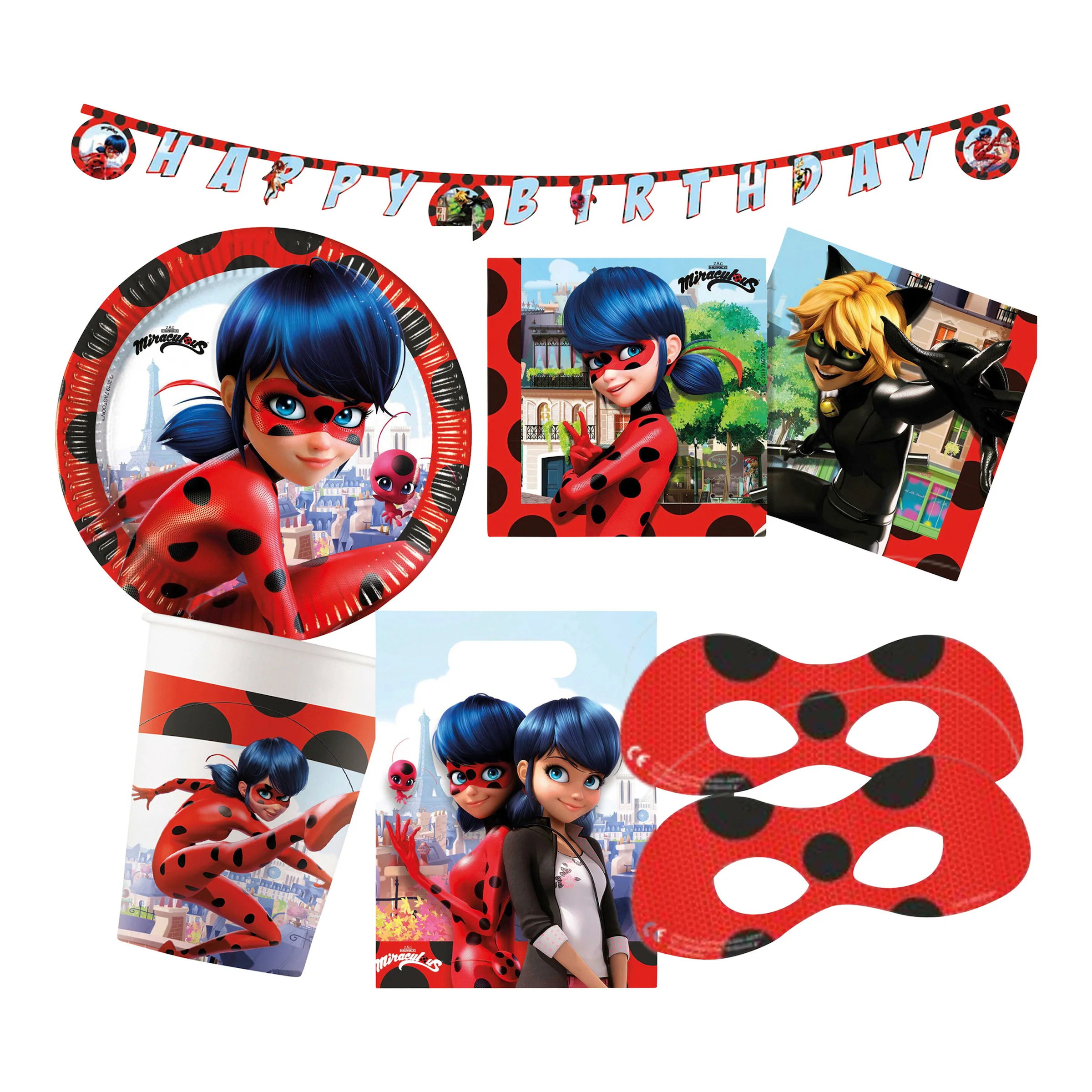 Partystrolche Partyset Miraculous Ladybug 49 tlg.