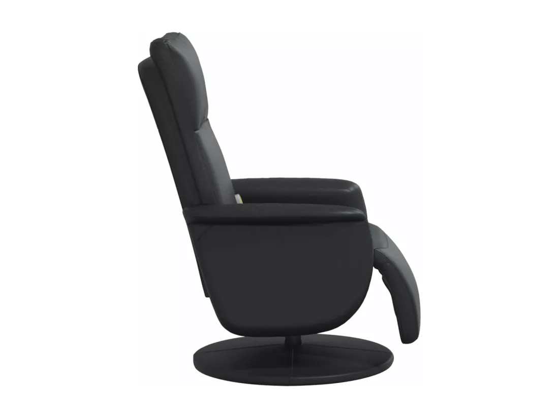 Fauteuil inclinable massant repose-pieds noir similicuir