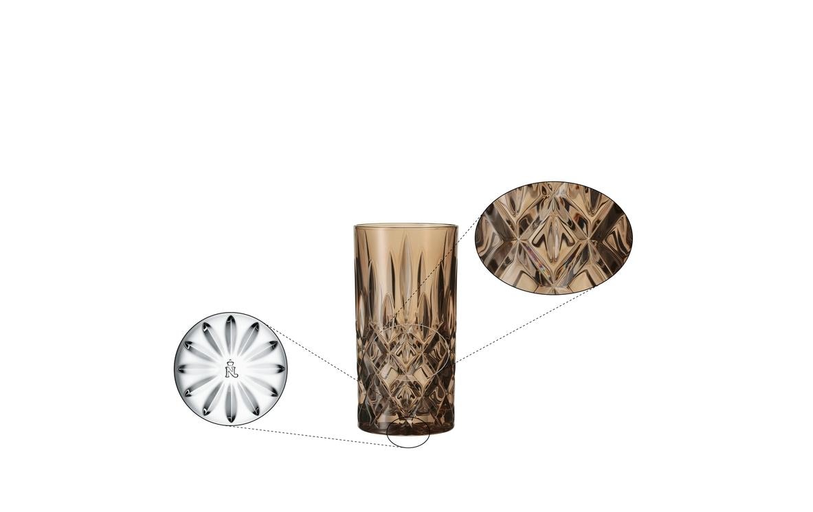 Longdrinkglas NOBLESSE, Tobacco, 2 StückLongdrinkgläser Set aus Kristallglas