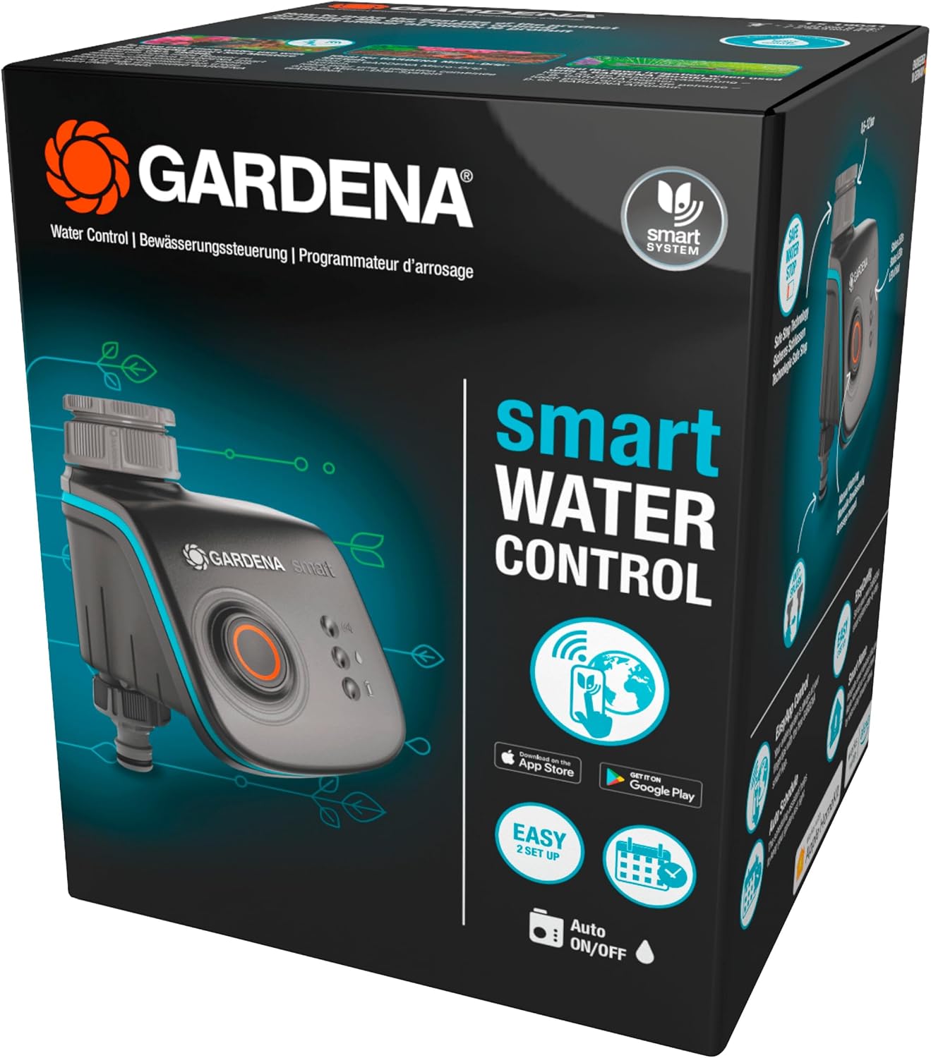 Gardena smart Water Control: Intelligenter Bewässerungscomputer mit smart App steuerbar, Frostwarnsystem, bewährte Ventiltechnik, ideal geeignet für Micro-Drip-System oder Sprinklersystem (19031-20)
