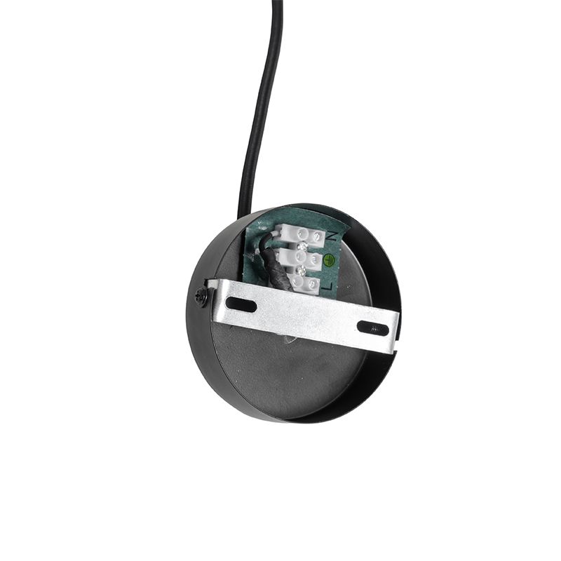 Moderne hanglamp zwart met glas rond - Roslini