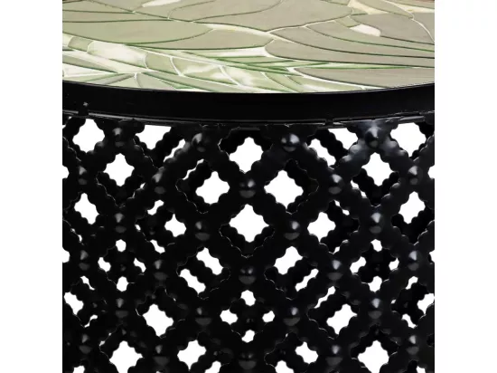 Ensemble de 2 supports en mosaïque et métal noirs