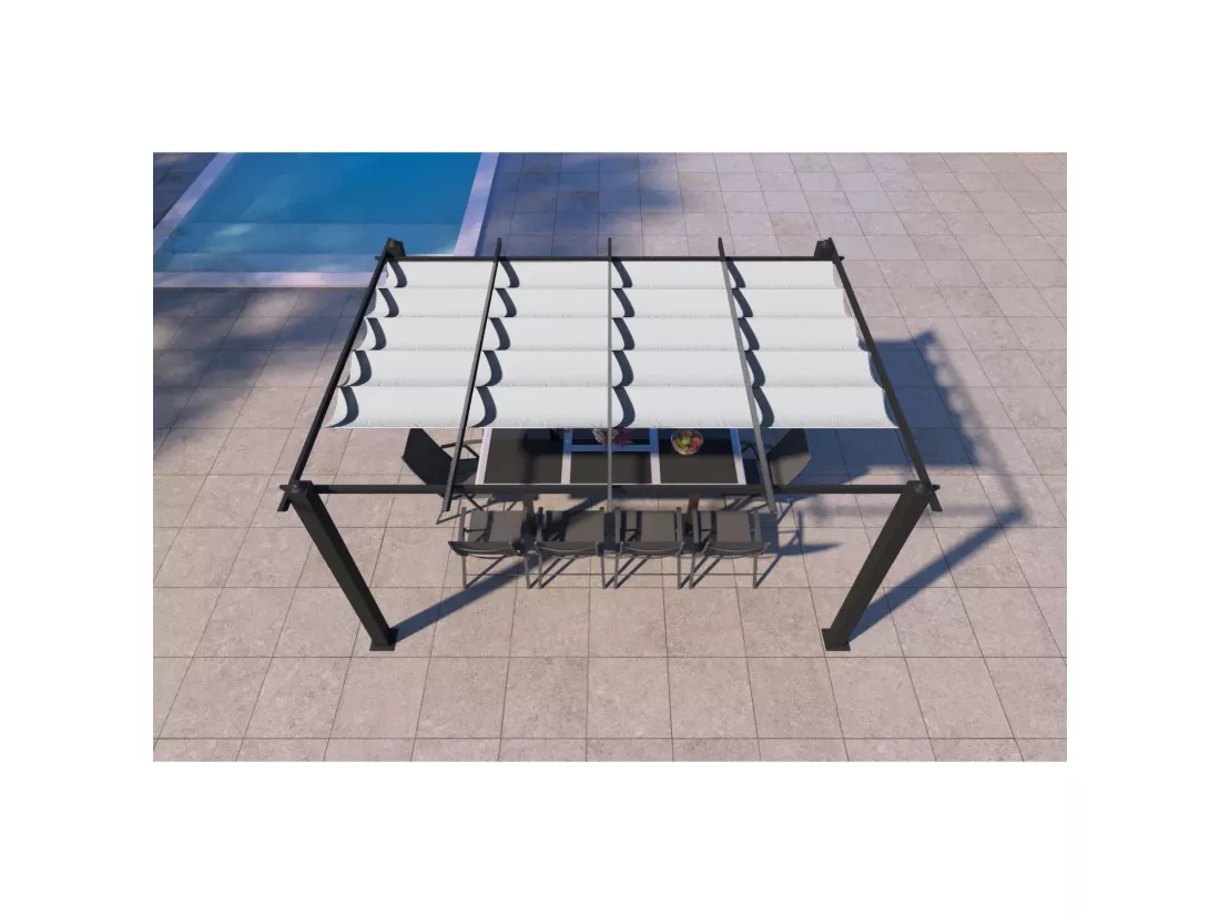 Pergola auto-portée 3,75x2,68 m, structure aluminium NILA 12m²