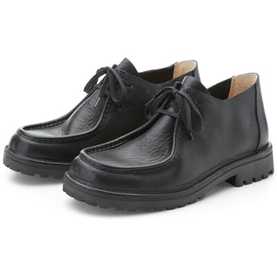 Herren-Lederschnürschuh, Schwarz
