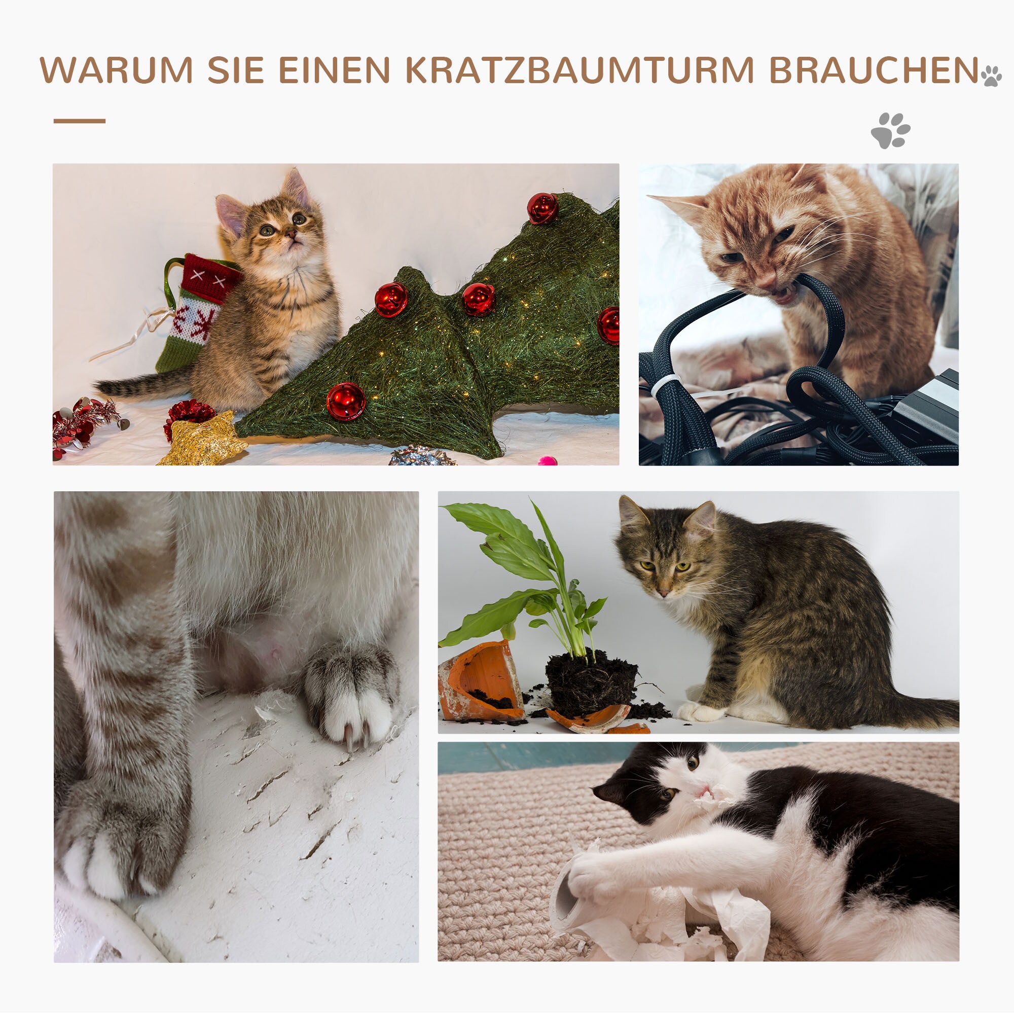 PawHut Kratzbaum mit Plattform blau 45L x 45B x 91H cm